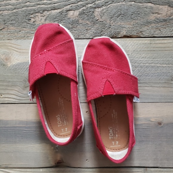 Toms Other - TOMS Red Toddler Slip On Sneaker